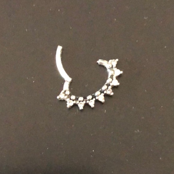 Jewelry - Silver Hoop Earring with Crystal Accents